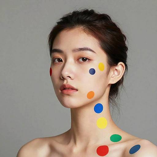 Vibrant Dots Portrait of Woman