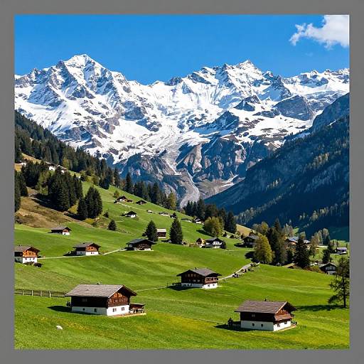 Vibrant Alpine Mountain Landscape