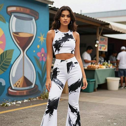 Hourglass Woman in Streetwear by Mural