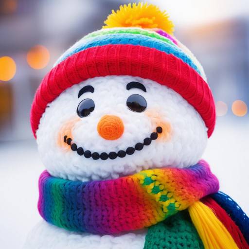 Charming Snowman with Colorful Scarf