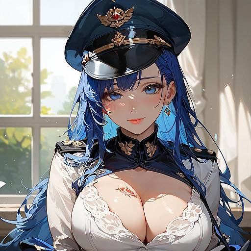 Detailed Anime Military Girl Portrait