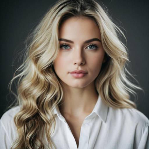 Portrait of Blonde Woman with Wavy Hair