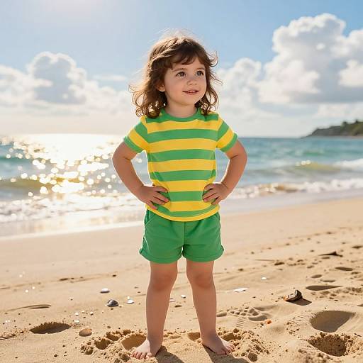 Confident Girl on Sunny Beach