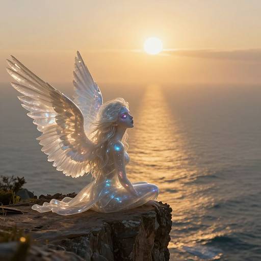 Ethereal Celestial Being on Precipice