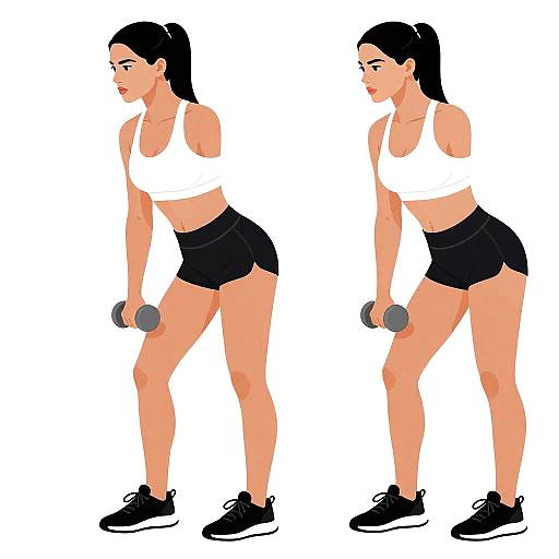 Silhouette Fit Woman Exercising