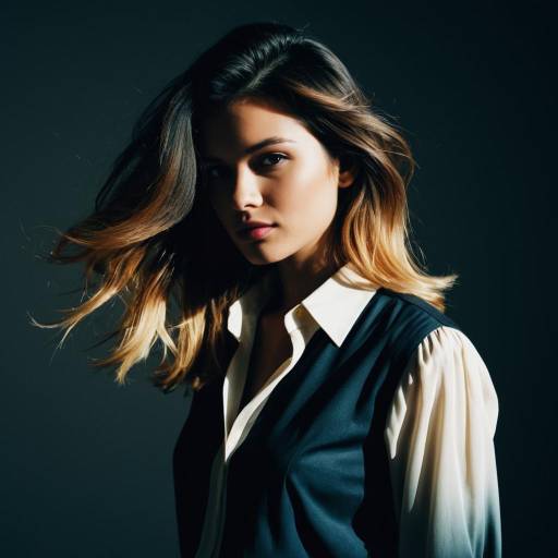 Fashion Portrait of Woman with Ombre Hairstyle