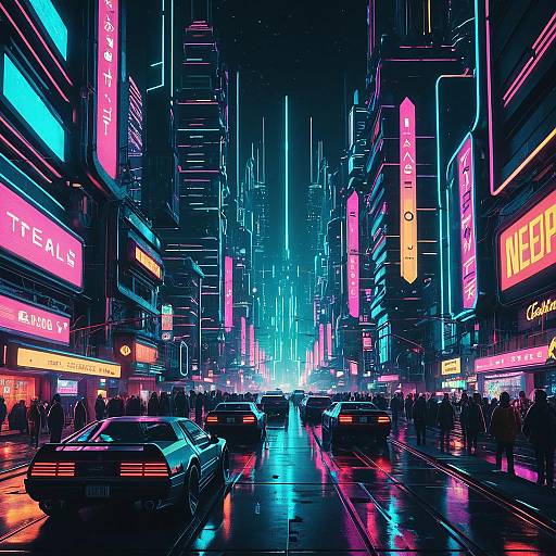 Futuristic Cyberpunk Metropolis at Night