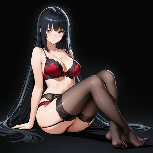 Elegant Solo Pose with Intricate Lingerie Elegant Solo Pose with Intricate Lingerie