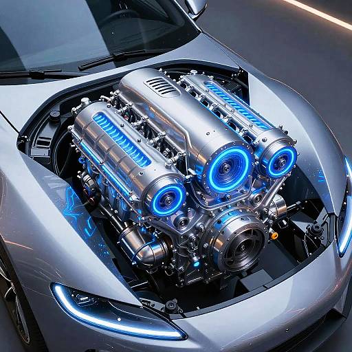 Futuristic V20 Hybrid Engine Design