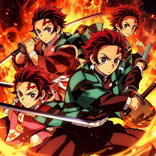 Vibrant Demon Slayer Battle Scene