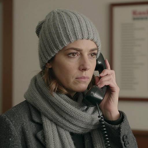 Serious Woman on Rotary Phone