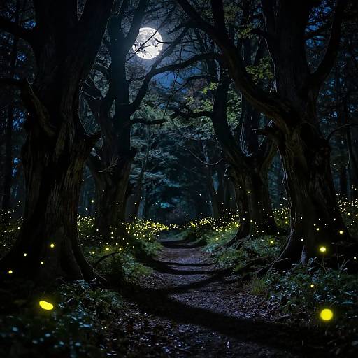 Moonlit Enchanted Forest Clearing