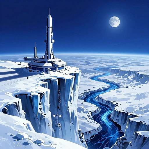 Inkpunk Anime Arctic Space Station