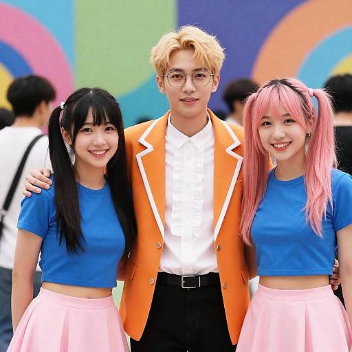 Vibrant Group Portrait with Stylish Attire