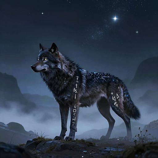 Black Wolf Spirit Guide Illustration