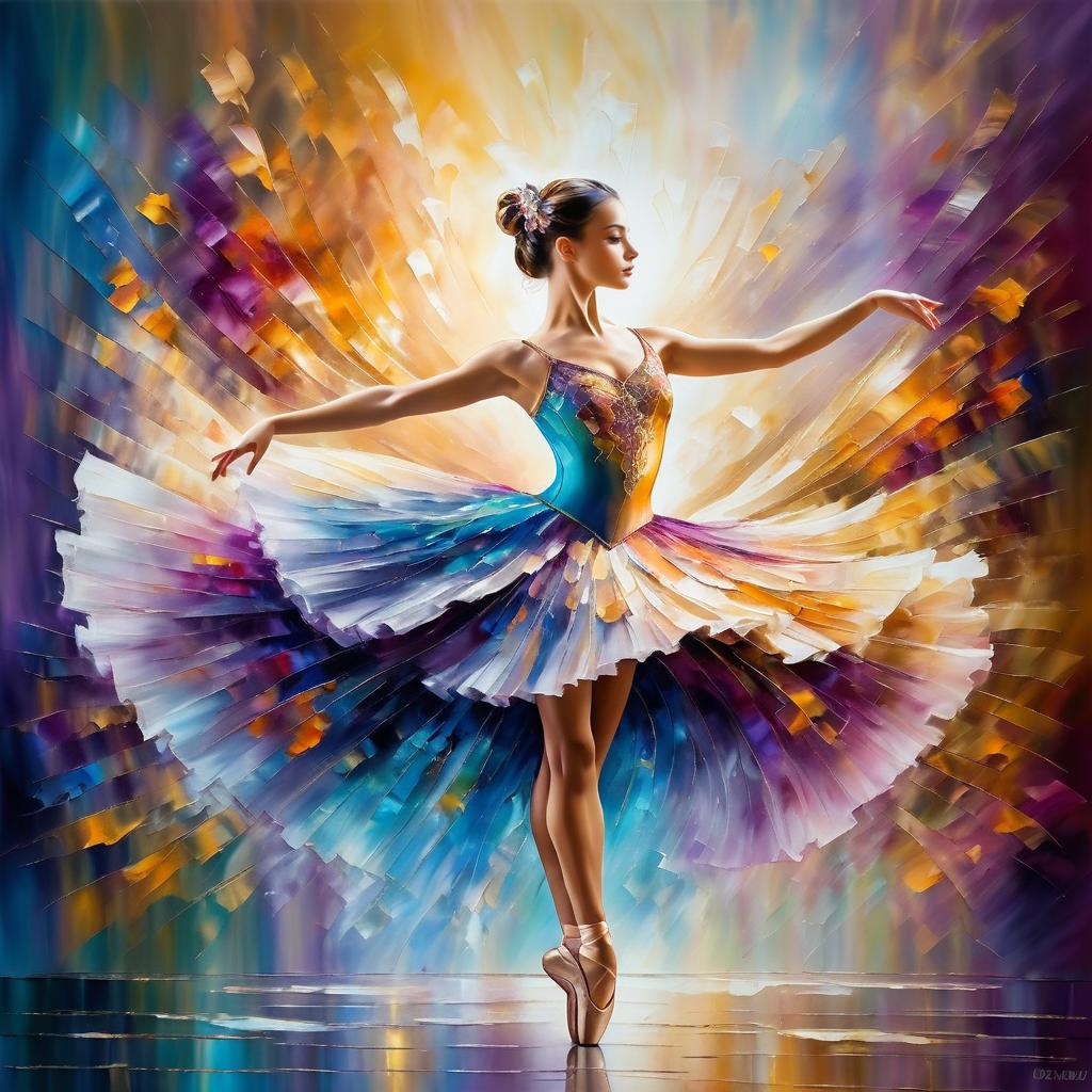 Elegant Ballerina in Impressionist Style