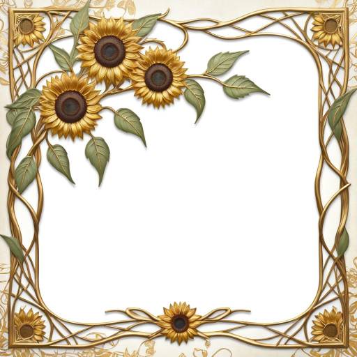 Elegant Rustic Bohemian Sunflower Frame
