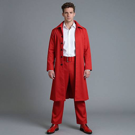 Fire King Costume with Red Attire