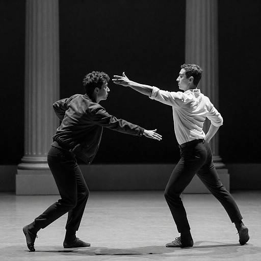 High-Contrast Black and White Dance Duet