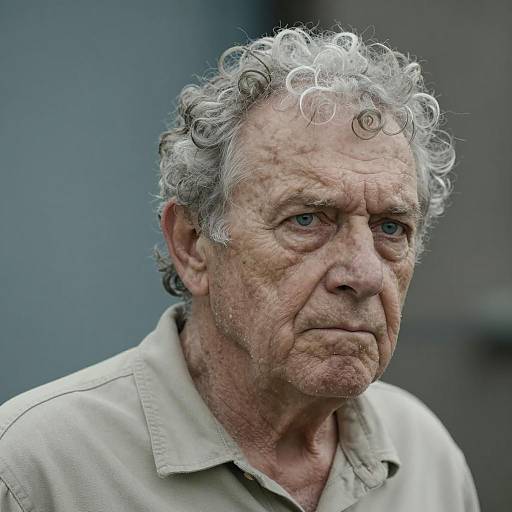 Portrait of an Older Man in Gray Tones