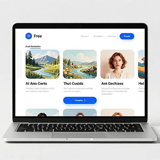 Photograph of a silver laptop displaying a 