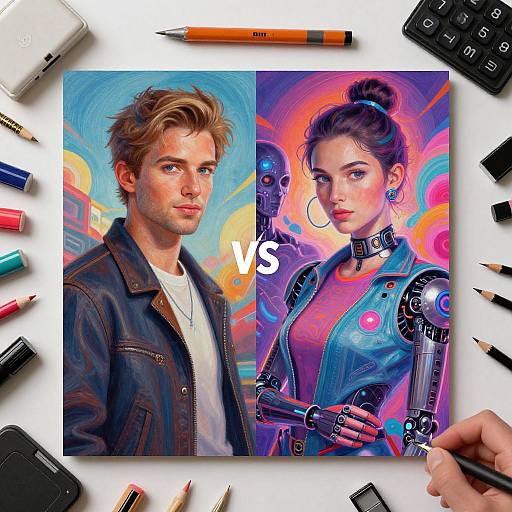 Dalle vs Stable Diffusion Split Concept Art