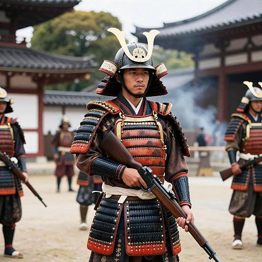 Samurai Warrior in Vibrant Armor