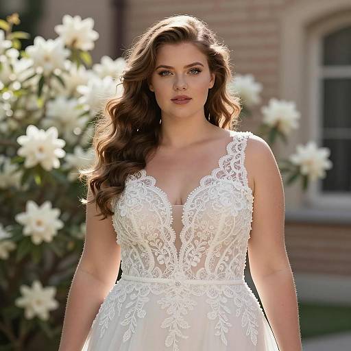 Elegant Plus Size Wedding Portrait Outdoors
