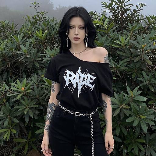 Confident Woman in Gothic Style