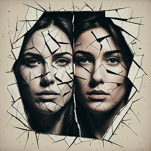 Contrasting Emotions Shattered Frame