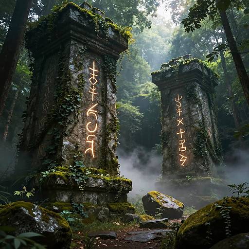 Ancient Fantasy Stone Structures Landscape