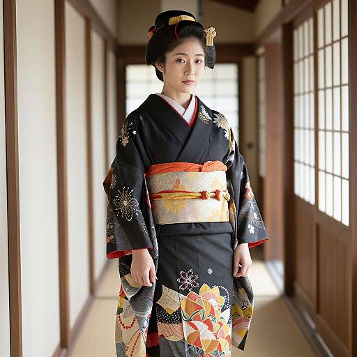 Woman in Japanese Traditional Dress