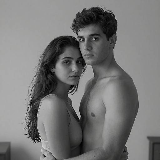 Intimate Black and White Couple Portrait