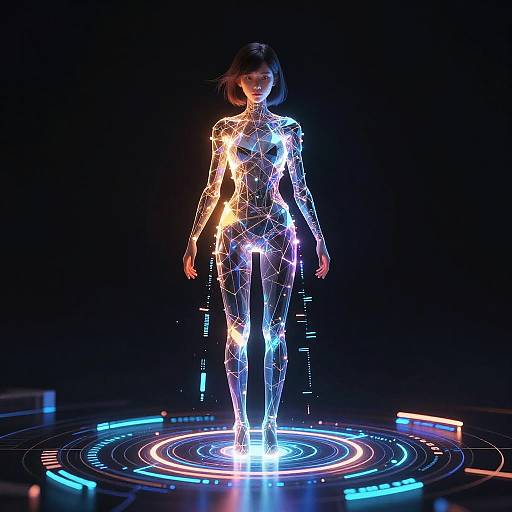 Futuristic Digital Avatar Girl