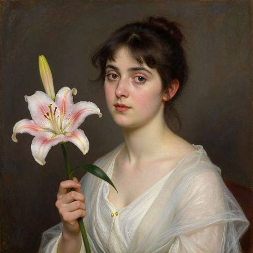Victorian Era Woman with Lily