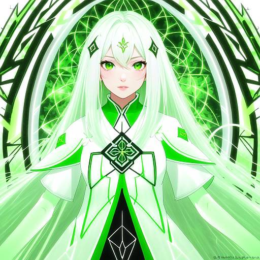 Illustration of Anceril sacred, shirokami project in the style of Manino (mofuritaionaka)