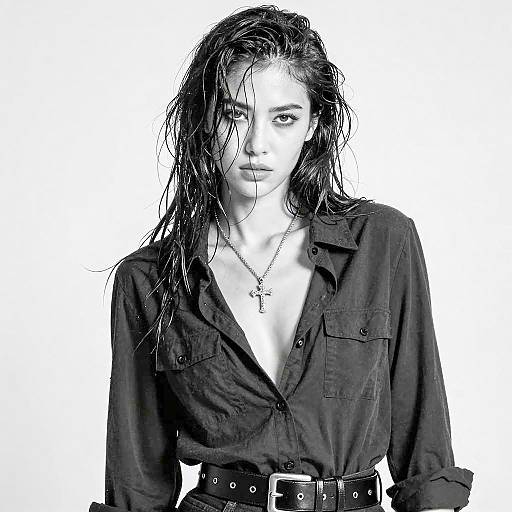 Intense Portrait of a Mysterious Woman