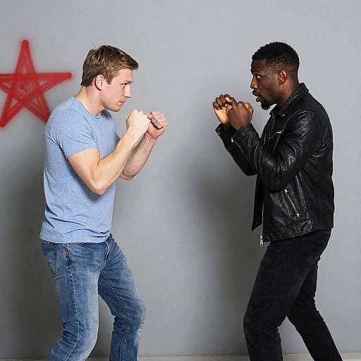 Dynamic Boxing Duel Against Graffiti Wall