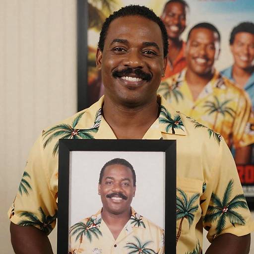 Smiling Man with Framed Memory in Hawaii