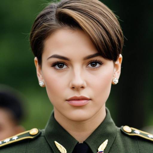 Portrait of Woman in Military Uniform