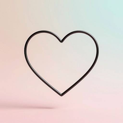 Minimalist Matte Black Heart Frame