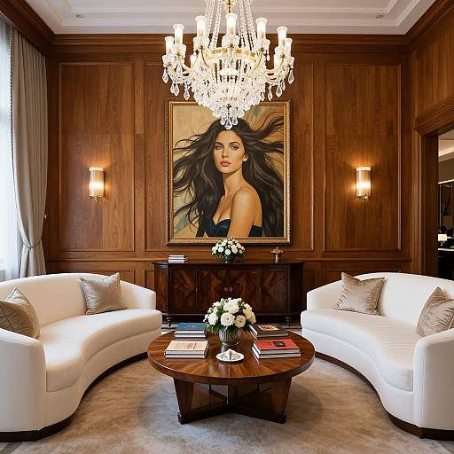 Luxurious Lounge with Curved Sofas