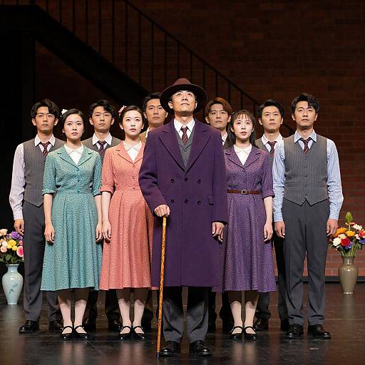 Vintage Family Portrait on Stage