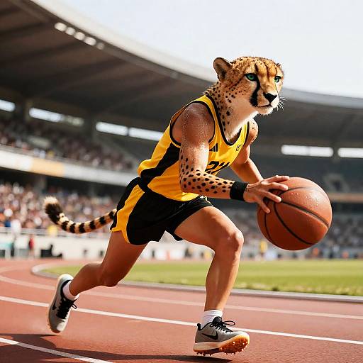 Realistic Anthro Cheetah Sprinter Portrait