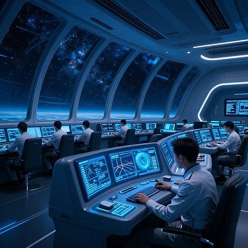 Futuristic Spaceship Command Center