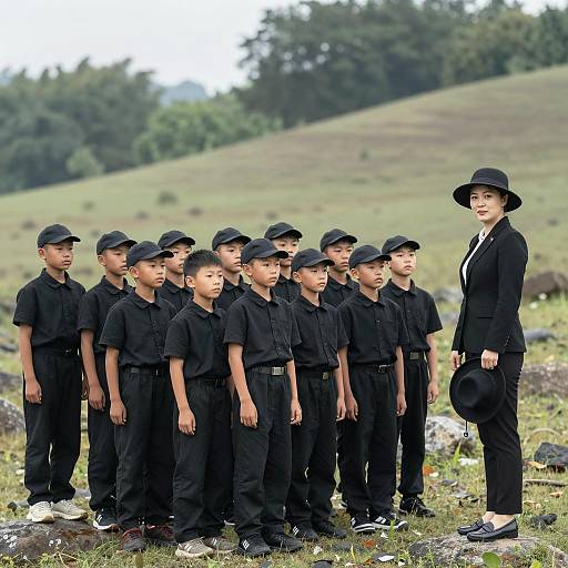 Young Boys in Uniforms in Nature