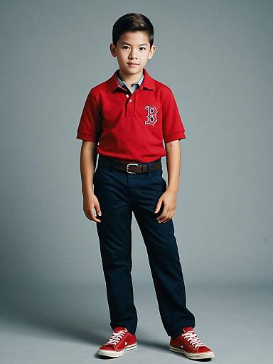 Realistic Male in Red Sox Polo Shirt