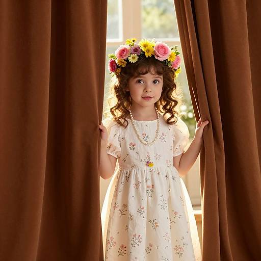 Innocent Girl with Floral Elegance