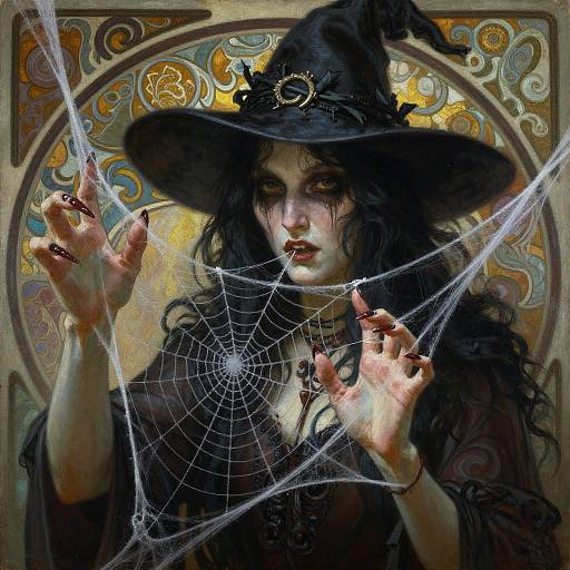 Gothic Witch Casting Spell