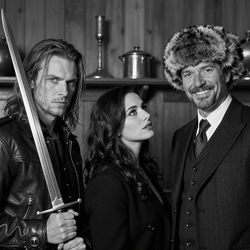 Dramatic Black and White Portrait Scene